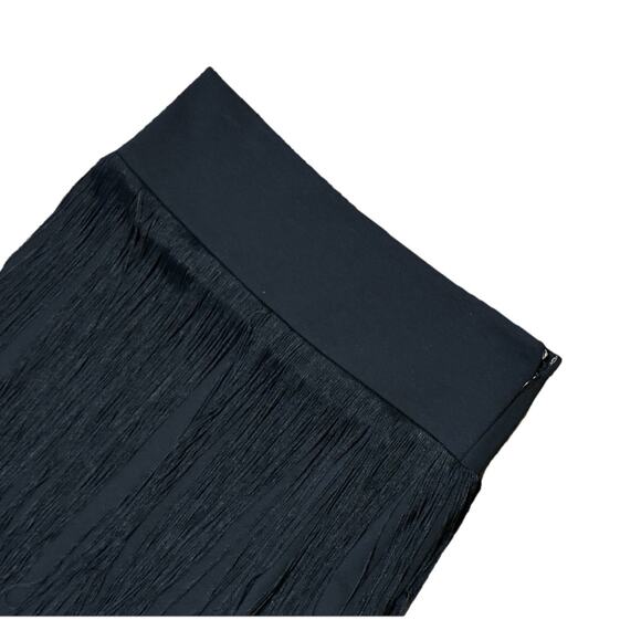 Vintage Cache Fringe Mini Skirt Size 2 XS Black Short Early 2000s Western Unique - Picture 3 of 4